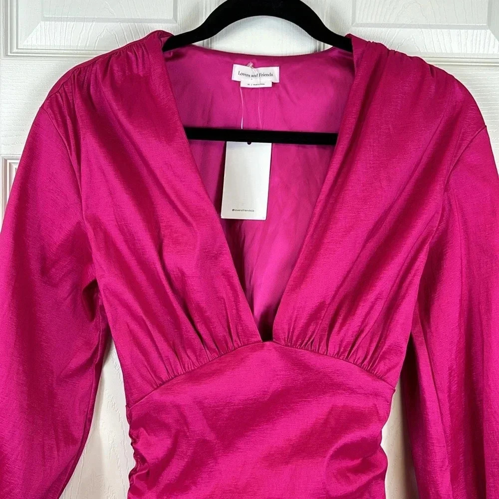 NWT Lovers + Friends Lorenza magenta pink mini dress sz xs - Picture 7 of 13